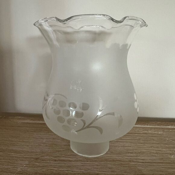 Vintage Clear Frosted Glass Vanity Ceiling Fan Globe Shade - Picture 4 of 7